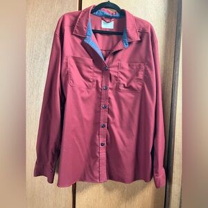 Alpine Parrot (Size 3X) Burgundy Red Button Up Bristlecone Flannel Shirt